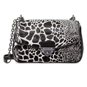 Michael Kors soho chain animal print black white bag